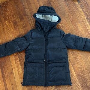 Women's Black Puffer Jacket with Hood